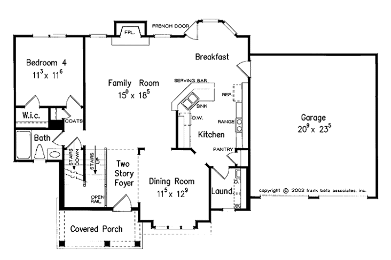 Dream House Plan - Floor Plan - Main Floor for Country House Plan #927-763 - 4 bed, 3 bath