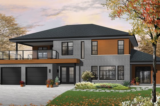 Exterior - Front Elevation 3 for Contemporary House Plan #23-2599 - 3 bed, 2 bath