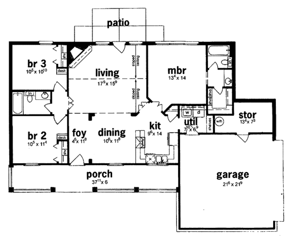 Home Plan - Country Floor Plan - Main Floor Plan #36-595