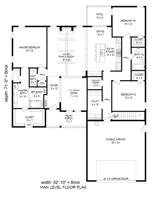 Architectural House Design - Cottage Floor Plan - Main Floor Plan #932-326