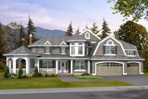 Exterior - Front Elevation for Craftsman House Plan #132-159 - 4 bed, 3.5 bath