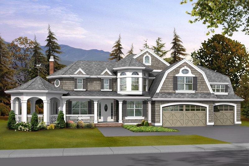 House Blueprint - Exterior - Front Elevation for Craftsman House Plan #132-159 - 4 bed, 3.5 bath