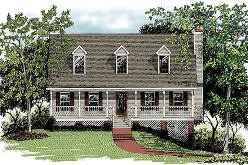 Dream House Plan - Country Exterior - Front Elevation Plan #56-132