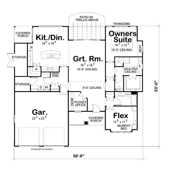 Craftsman Floor Plan - Main Floor Plan #20-2609