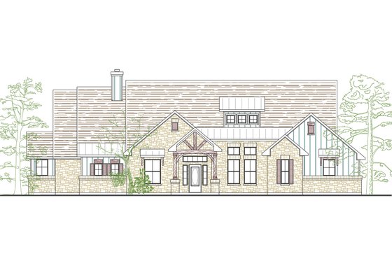 Exterior - Front Elevation 3 for Contemporary House Plan #80-186 - 4 bed, 3 bath