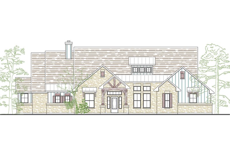 Architectural House Design - Exterior - Front Elevation 3 for Contemporary House Plan #80-186 - 4 bed, 3 bath