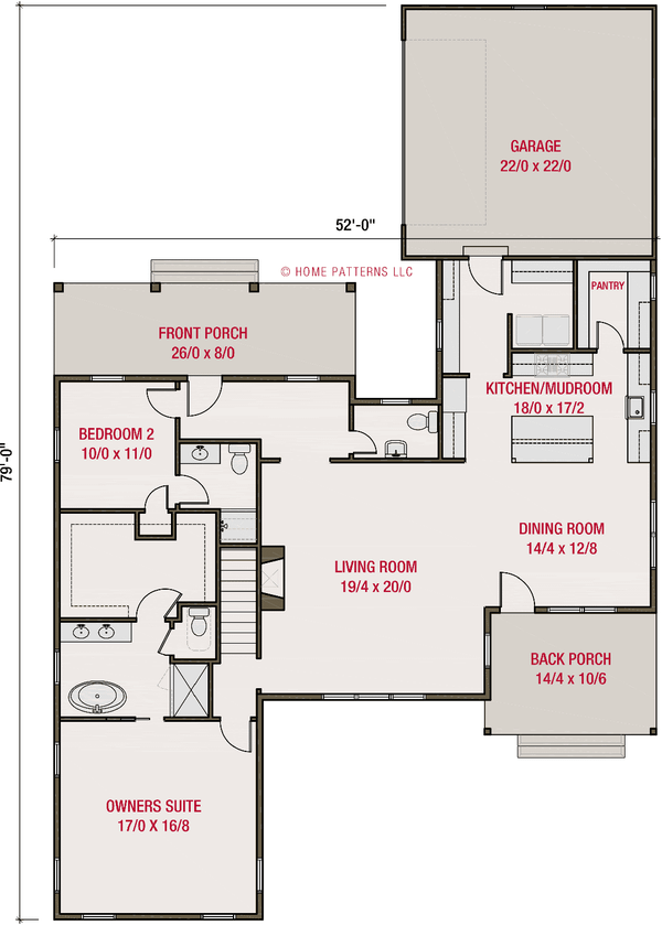 Farmhouse Floor Plan - Main Floor Plan #461-108