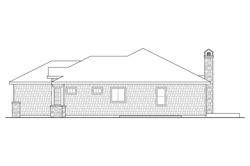 Architectural House Design - Exterior - Other Elevation 1 for Ranch House Plan #124-1048 - 3 bed, 2 bath