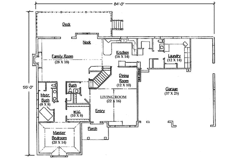 House Plan Design - Floor Plan - Main Floor for Traditional House Plan #5-209 - 3 bed, 3 bath