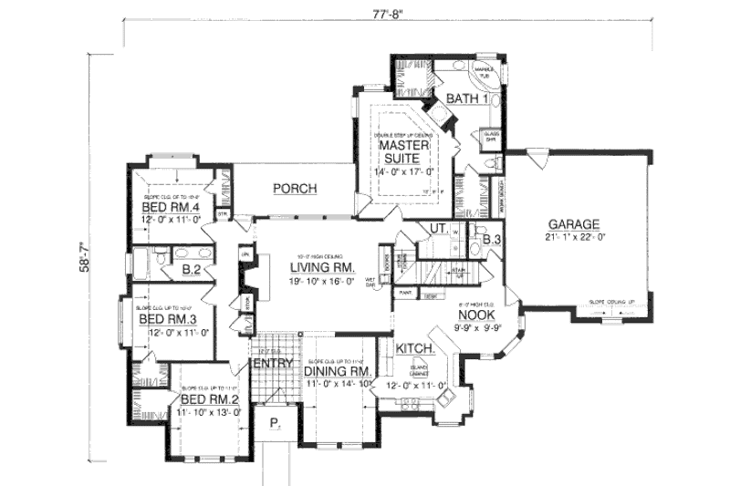 Dream House Plan - Floor Plan - Main Floor for European House Plan #40-410 - 4 bed, 2.5 bath