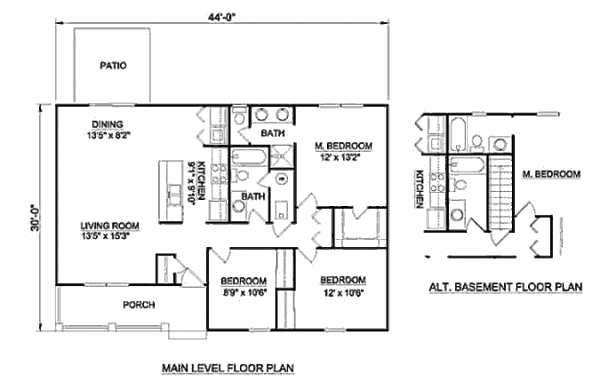 Ranch Floor Plan - Main Floor Plan #116-242
