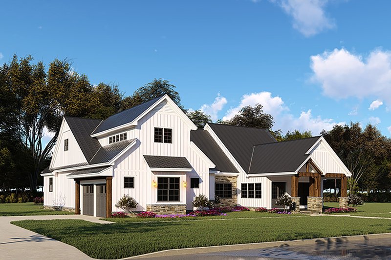 House Blueprint - Exterior - Other Elevation 2 for Barndominium House Plan #923-130 - 3 bed, 2.5 bath
