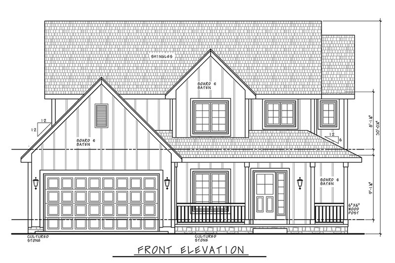 Dream House Plan - Exterior - Front Elevation 4 for Farmhouse House Plan #20-2652 - 4 bed, 2.5 bath