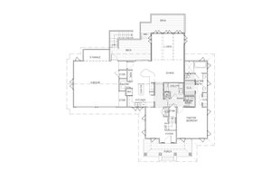 Floor Plan - Main Floor for Craftsman House Plan #536-7 - 4 bed, 3.5 bath