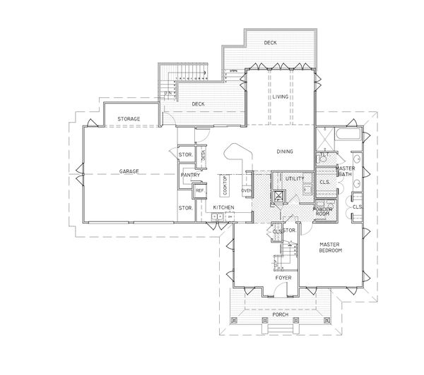 Craftsman Floor Plan - Main Floor Plan #536-7