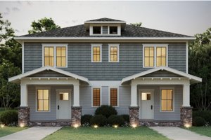 Home Plan - Exterior - Front Elevation for Craftsman House Plan #461-117 - 2 bed, 2.5 bath