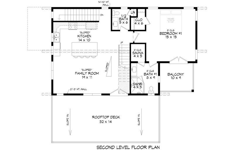 House Design - Floor Plan - Upper Floor for Contemporary House Plan #932-1225 - 3 bed, 3.5 bath