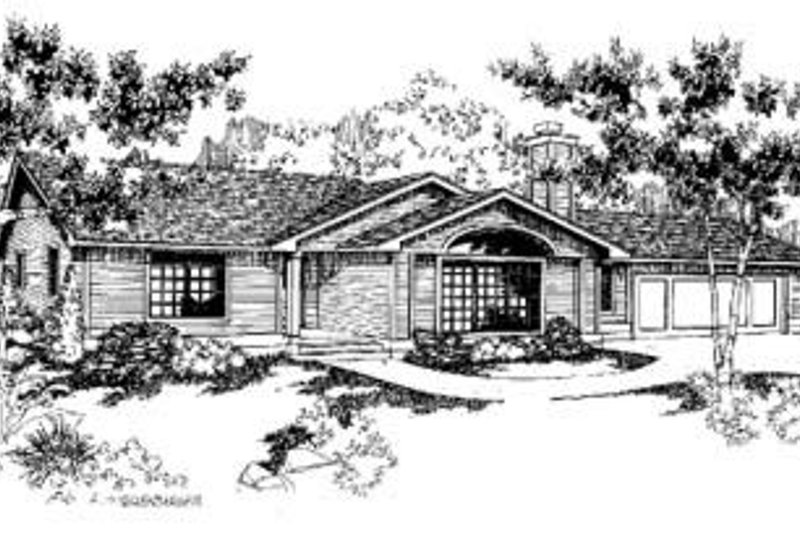 Architectural House Design - Bungalow Exterior - Front Elevation Plan #60-397