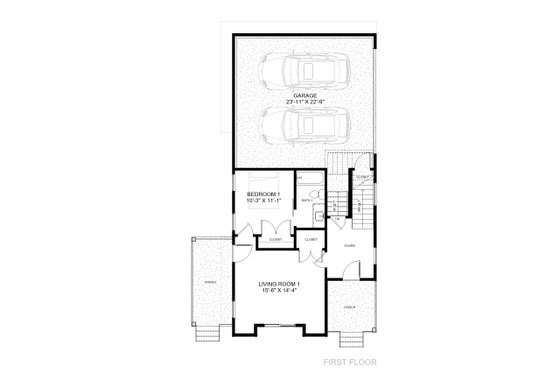 Floor Plan - Lower Floor for Modern House Plan #1085-7 - 4 bed, 4 bath