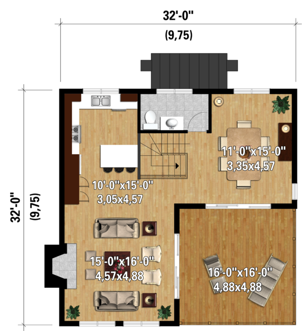 Contemporary Floor Plan - Upper Floor Plan #25-4365