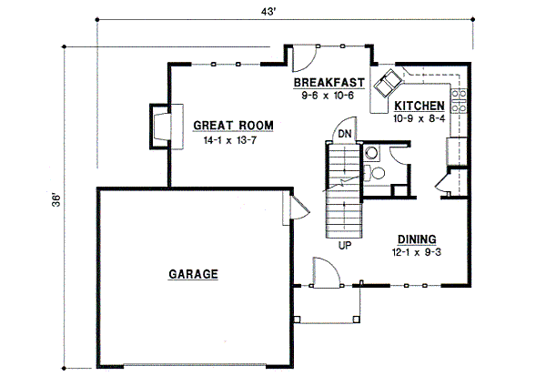 Traditional Floor Plan - Main Floor Plan #67-510