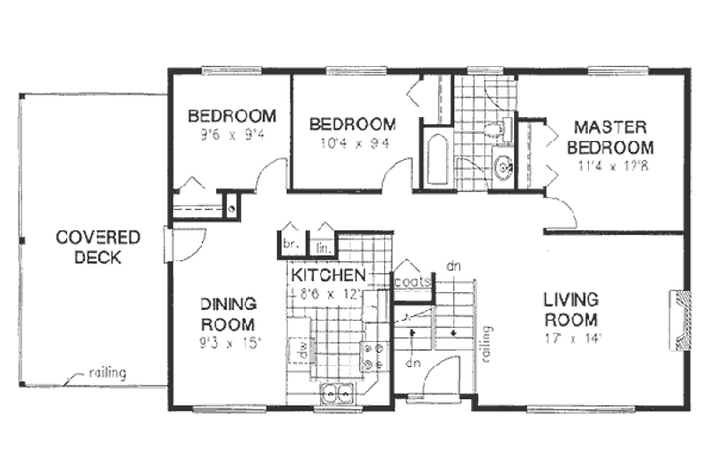 House Plan Design - Floor Plan - Main Floor for Traditional House Plan #18-9068 - 3 bed, 1 bath