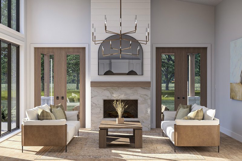 Dream House Plan - Interior - Family Room for Barndominium House Plan #455-405 - 2 bed, 2 bath