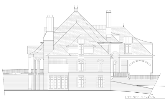 Exterior - Other Elevation for European House Plan #119-167 - 5 bed, 6.5 bath