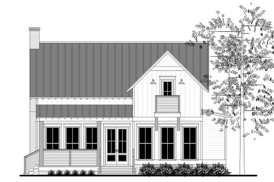 Exterior - Rear Elevation for Farmhouse House Plan #430-177 - 1 bed, 1 bath