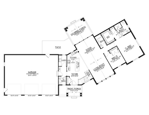 Home Plan - Floor Plan - Lower Floor for Ranch House Plan #1064-376 - 2 bed, 2.5 bath