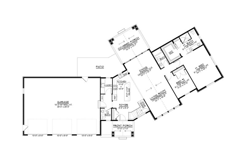 Home Plan - Floor Plan - Lower Floor for Ranch House Plan #1064-376 - 2 bed, 2.5 bath