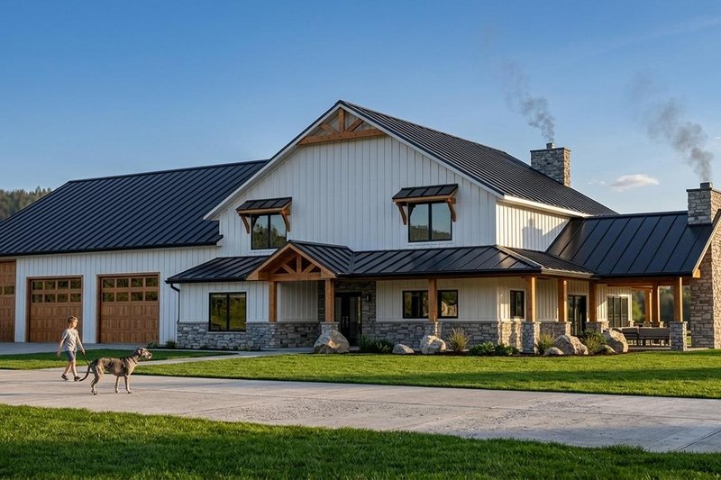 House Plan Design - Exterior - Front Elevation 2 for Barndominium House Plan #1064-194 - 3 bed, 3 bath