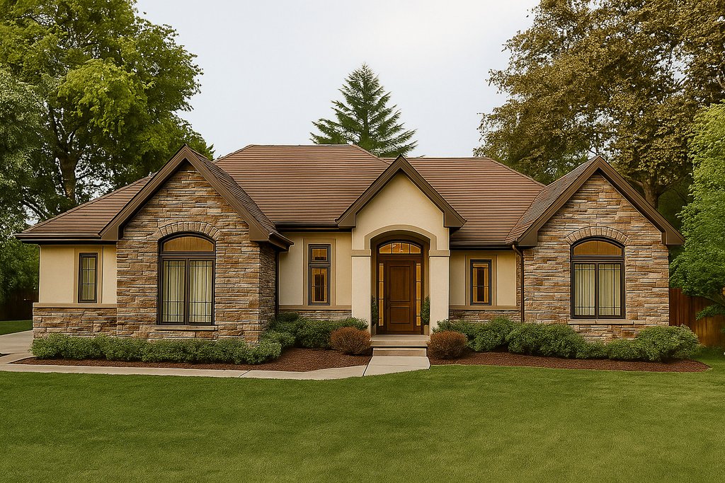 Exterior - Front Elevation 2 for Traditional House Plan #20-2098 - 3 bed, 2 bath