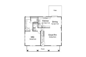 Floor Plan - Main Floor for Craftsman House Plan #57-668 - 3 bed, 2.5 bath
