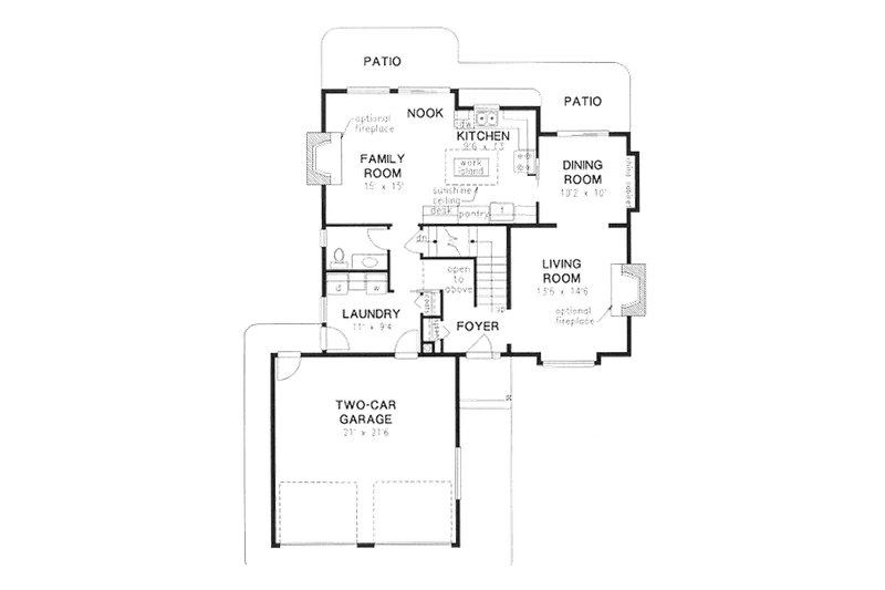House Plan Design - Floor Plan - Main Floor for Traditional House Plan #18-9043 - 3 bed, 2.5 bath