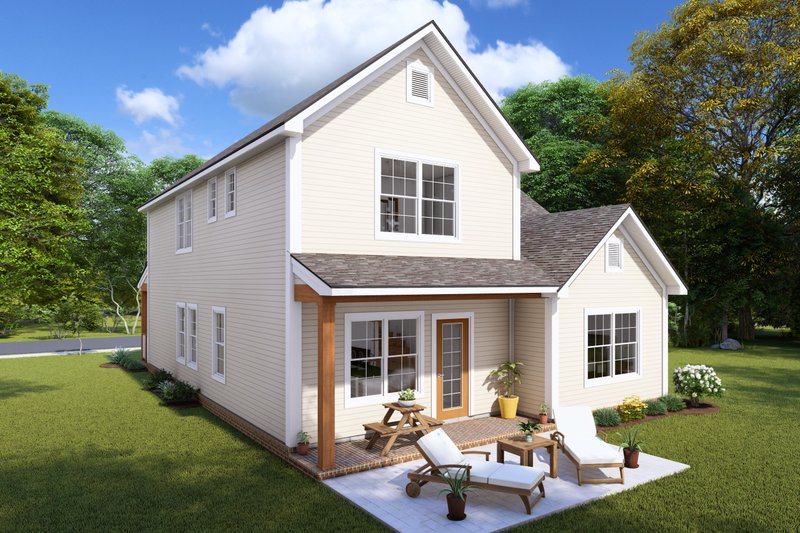 House Plan Design - Exterior - Rear Elevation for Cottage House Plan #513-2248 - 4 bed, 2.5 bath