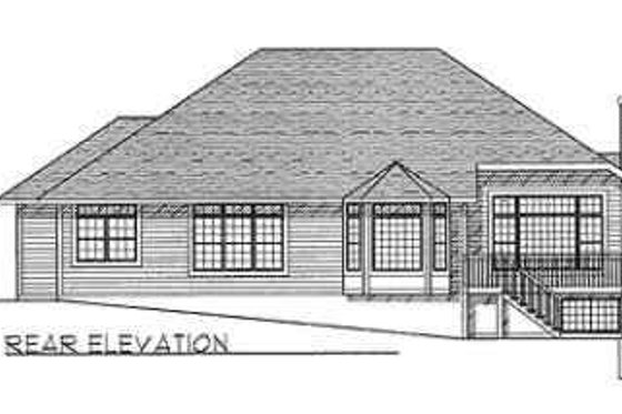Exterior - Rear Elevation for Traditional House Plan #70-359 - 3 bed, 2 bath
