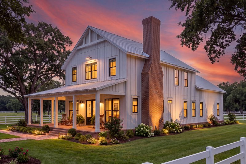 House Blueprint - Exterior - Front Elevation 5 for Barndominium House Plan #430-453 - 5 bed, 3 bath