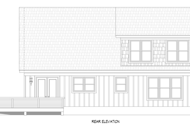 House Blueprint - Exterior - Rear Elevation for Farmhouse House Plan #932-1437 - 3 bed, 2 bath