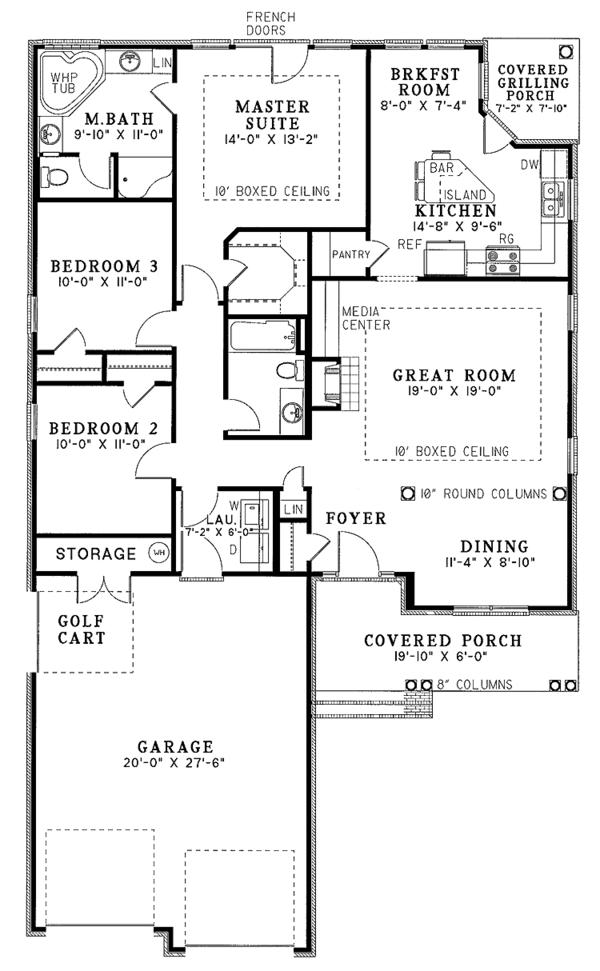 Architectural House Design - Country Floor Plan - Main Floor Plan #17-2650