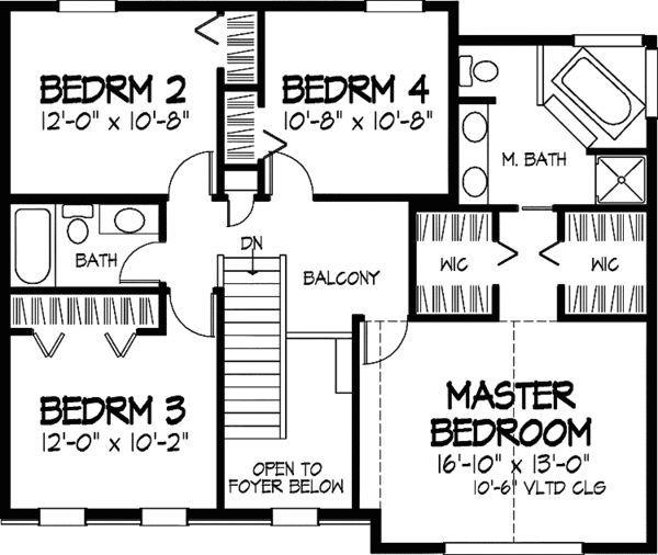 Dream House Plan - Colonial Floor Plan - Upper Floor Plan #320-893