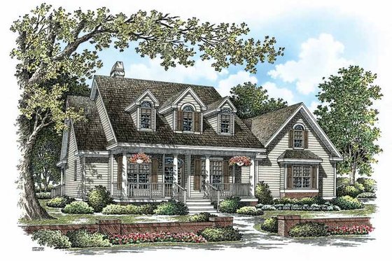 Exterior - Front Elevation 3 for Country House Plan #929-885 - 3 bed, 2 bath