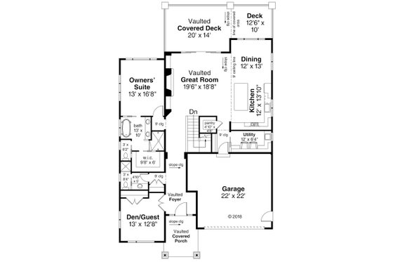 Floor Plan - Main Floor for Contemporary House Plan #124-1116 - 4 bed, 3 bath
