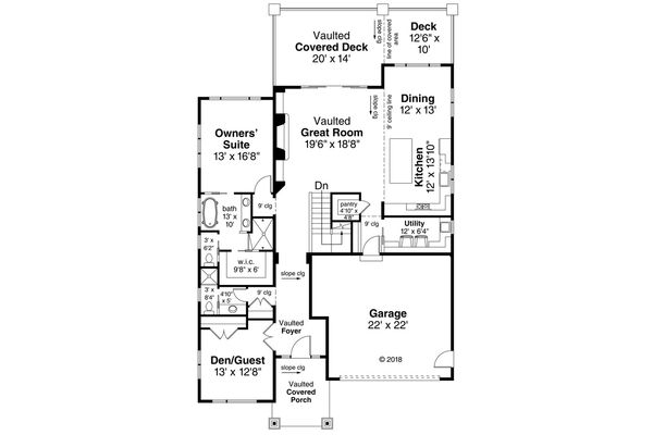 House Plan Design - Contemporary Floor Plan - Main Floor Plan #124-1116