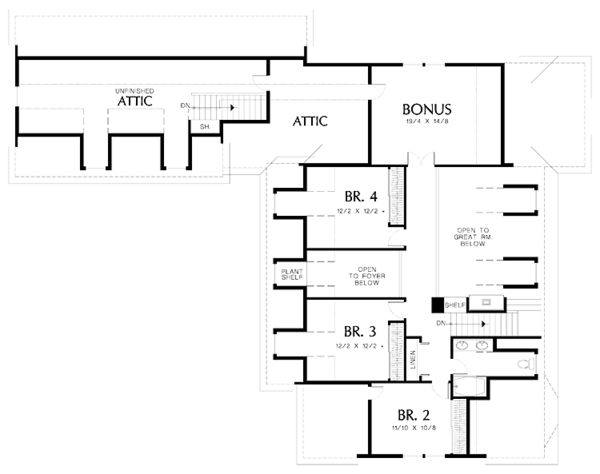 Architectural House Design - Country Floor Plan - Upper Floor Plan #48-778