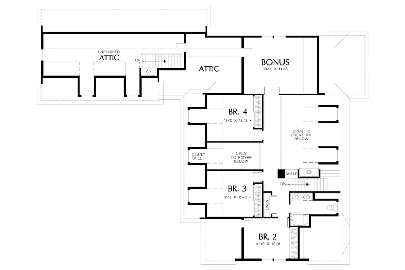 Home Plan - Floor Plan - Upper Floor for Country House Plan #48-778 - 4 bed, 2.5 bath