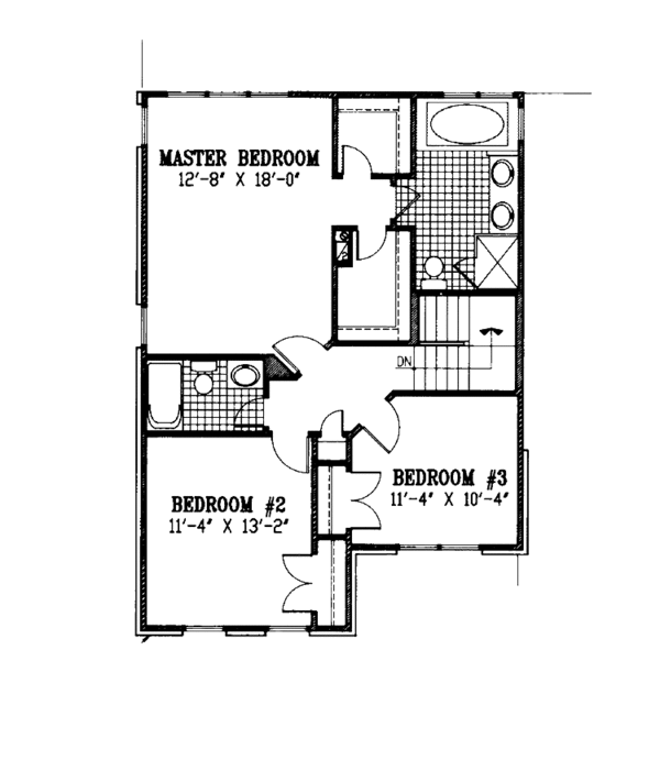 Architectural House Design - European Floor Plan - Upper Floor Plan #953-98