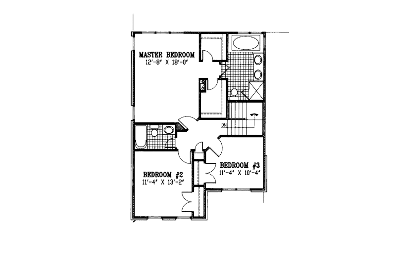 Home Plan - Floor Plan - Upper Floor for European House Plan #953-98 - 3 bed, 2.5 bath