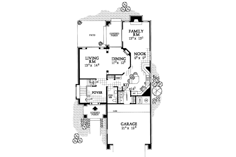 Dream House Plan - Floor Plan - Main Floor for Traditional House Plan #72-1095 - 2 bed, 2.5 bath