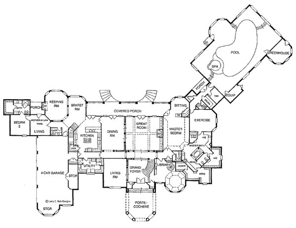 House Blueprint - European Floor Plan - Main Floor Plan #952-254